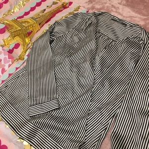 Guess Navy blue and white striped nautical blouse